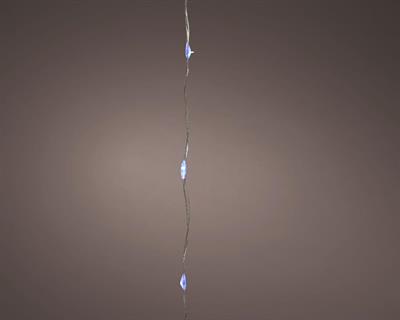 CATENA DI LUCI 120 MICROLED BLU CAVO ARGENTO 6 MT 8 GIOCHI