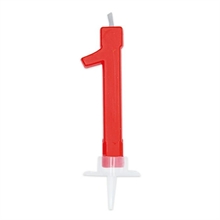 CANDELINA NUMERO 1 CERA ITALIC ROSSA 7CM