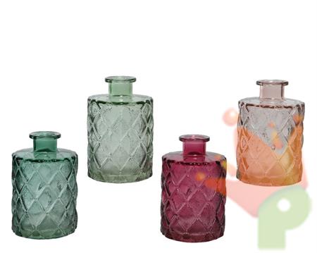VASO BOTTIGLIA IN VETRO TRASPARENTE 7XH.10,5 CM 1 PZ ASSORTITO