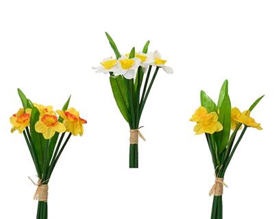 BOUQUET NARCISI SU STELO COLORE ASSORTITO 13XH.25 CM