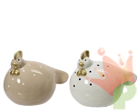 GALLINNA IN CERAMICA 11,5X8X9 CM 1 PZ ASSORTITO