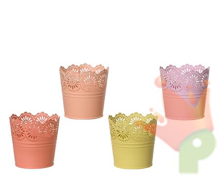 VASO FIORIERA IN ZINCO MONOCOLORE 11XH.10,6 CM 1 PZ ASSORTITO