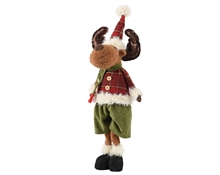 RENNA IN POLIESTERE ROSSO/VERDE CON SCIARPA E CAPPELLO H.64 CM