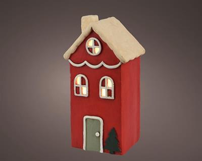 CASETTA ROSSA IN MAGNESIO CON LED BIANCO CALDO H.36X5X15,5X19,5C