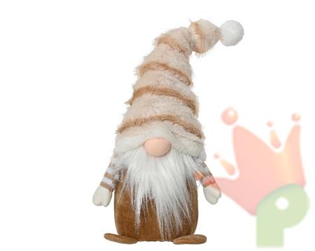 GNOMO NATALIZIO CON CAPPELLO BEIGE IN POLIESTERE H.40X12X19 CM