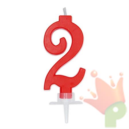 CANDELINA NUMERO 2 CERA ITALIC ROSSA 7CM