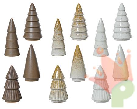 ALBERELLO IN PORCELLANA SMALTATO BIANCO/ORO/MARRONE H.10CM 1 PZ