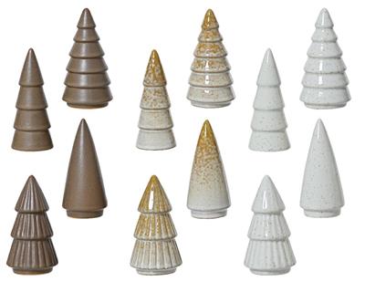 ALBERELLO IN PORCELLANA SMALTATO BIANCO/ORO/MARRONE H.10CM 1 PZ