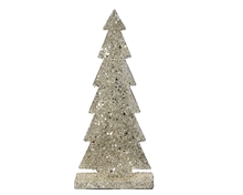 ALBERO IN FERRO GLITTER ARGENTO H.37X16X7 CM