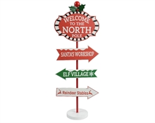 INSEGNA NATALIZIA IN FETTO WELCOME TO THE NORTH POLE H.78,5X15X3
