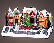 VILLAGGIO DI NATALE CON LUCI MOVIMENTO E MUSICA H.18,7X32X18,5CM