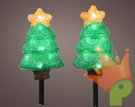 ALBERI DI NATALE IN ACRILICO LUMINOSI CON PICCHETTO PER TERRENO