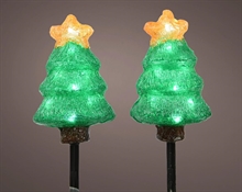 ALBERI DI NATALE IN ACRILICO LUMINOSI CON PICCHETTO PER TERRENO