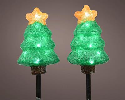 ALBERI DI NATALE IN ACRILICO LUMINOSI CON PICCHETTO PER TERRENO