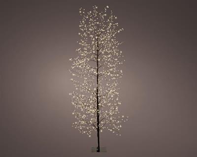 ALBERO NERO LUMINOSO IN PVC 1755 MICROLED BIANCO CALDO H.180 CM