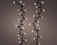 LUCI DI NATALE 600 LED BIANCO CALDO CAVO NERO 14,9 MT A BATTERIE