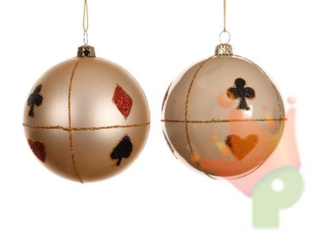 PALLINA DI NATALE PERLA DECORO SEMI CARTE 8 CM 1 PZ ASSORTITO