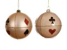 PALLINA DI NATALE PERLA DECORO SEMI CARTE 8 CM 1 PZ ASSORTITO