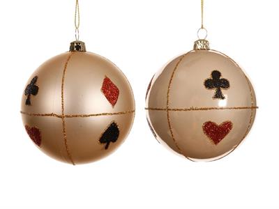 PALLINA DI NATALE PERLA DECORO SEMI CARTE 8 CM 1 PZ ASSORTITO