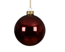 PALLINA DI NATALE IN VETRO BORDEAUX LUCIDO 10 CM