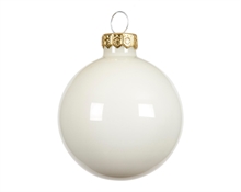 PALLINA DI NATALE IN VETRO BIANCO LANA LUCIDO 15CM