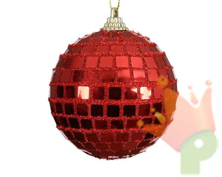 PALLINA DI NATALE ROSSA GLITTER 10 CM