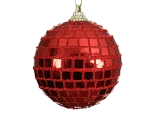 PALLINA DI NATALE ROSSA GLITTER 10 CM