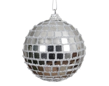 PALLINA DI NATALE ROSSA GLITTER 10 CM