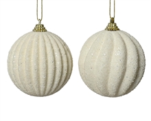 PALLINA IN SCHIUMA BIANCO LANA GLITTER 8 CM ASSORTITA