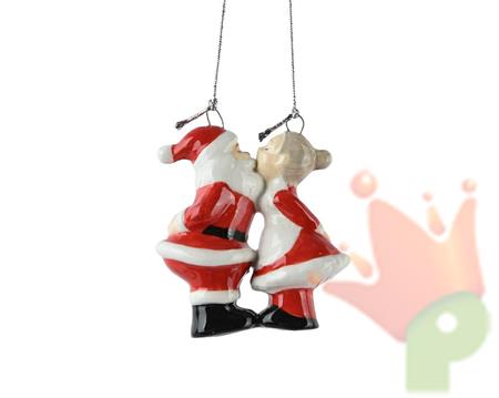 PENDNETE NATALIZIO BABBO NATALE MAMMA NATALE H.7X3X6,5 CM