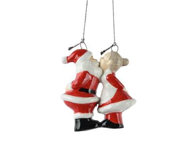 PENDNETE NATALIZIO BABBO NATALE MAMMA NATALE H.7X3X6,5 CM