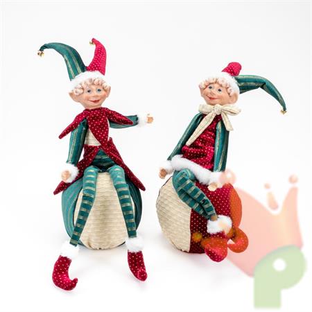 ELFO GIULLARE BOY GIRL SU PALLA 50CM