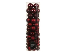 PALLINE DI NATALE BORDEAUX GLITTER/LUCIDE/FANTASIA 80 PZ ASS