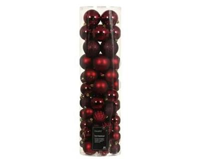 PALLINE DI NATALE BORDEAUX GLITTER/LUCIDE/FANTASIA 80 PZ ASS