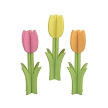 TULIPANO IN FELTRO BASE IN MDF 15CM 3ASS