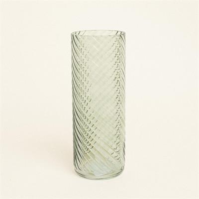 VASO IN VETRO TRASPARENTE EFFETTO VORTICE 2 ASS