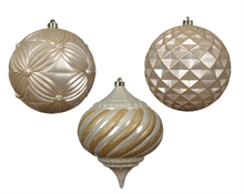 PALLINA DI NATALE DECORATA PERLA 20CM 3ASS