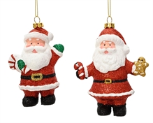 PENDENTE BABBO NATALE GLITTERATO 12CM 2ASS