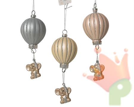 PENDENTE MONGOLFIERA GLITTERATO 17CM 3ASS