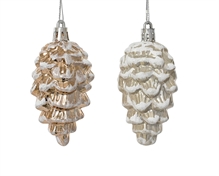 PENDENTE PIGNA INNEVATA METALLIZZATO 6CM 2ASS