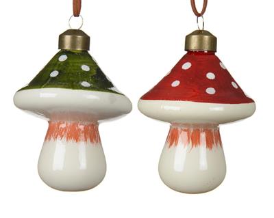 PENDENTE IN VETRO FUNGO 9CM 2ASS