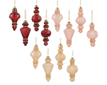 PENDENTE IN VETRO GLITTERATO TRASPARENTE 15CM 12ASS