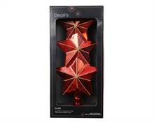 PUNTALE PER ALBERO IN VETRO STELLE ROSSO 11X27CM