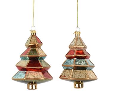 PENDENTE IN VETRO ALBERO MULTICOLOR 12,3CM 2ASS
