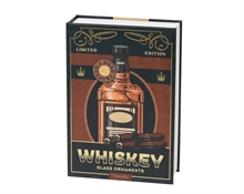 CONFEZIONE PENDENTI IN VETRO FIGURE WHISKEY 9,6CM 3PZ