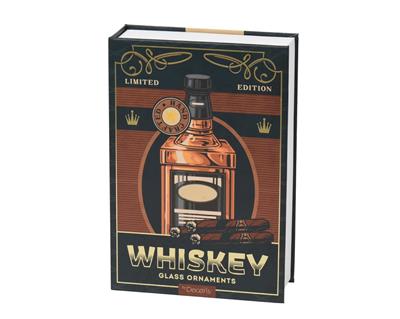 CONFEZIONE PENDENTI IN VETRO FIGURE WHISKEY 9,6CM 3PZ