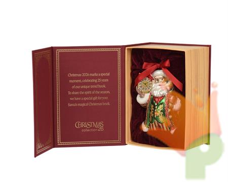 CONFEZIONE LIBRO CON PENDENTE BABBO NATALE 13CM