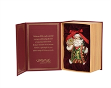 CONFEZIONE LIBRO CON PENDENTE BABBO NATALE 13CM