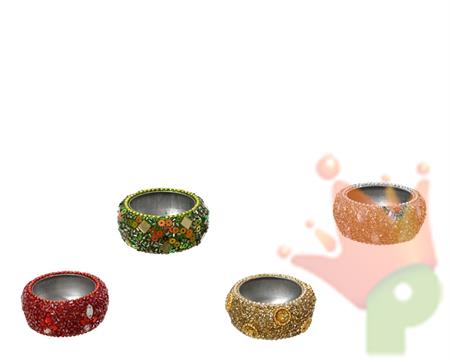 PORTACANDELA CON PERLINE 5,5X2,5CM 4ASS
