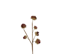 RAMO FIORI CON PERLINE ROSSO GLITTERATO 30CM